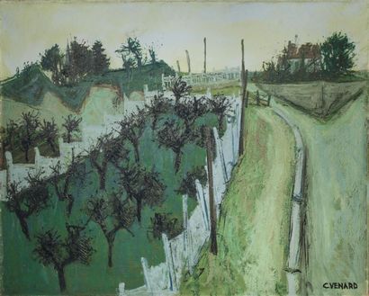 null Claude VENARD (1913-1989)

Verger au bord d'une route. 

Huile sur toile signée...