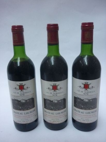 null Bouteilles (9) Château Loumède, premières côtes de Blaye. Vin de Bordeaux, 1978....