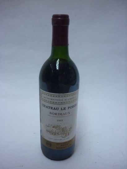 null Bouteille (1) Château Le Porge, Bordeaux, 1988. Niveau haut épaule, étiquette...