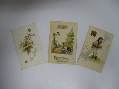 null 32 CARTES POSTALES FANTAISIES : Sélection Matières. "9-Célluloides : Peintes...