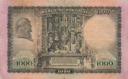 null Billets de Banque. Mil Escudos-Banco de Portugal n° FM 18183-1942 (pli central),...
