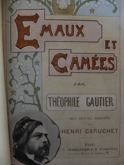 null GAUTIER. Emaux et camées. Paris, Charpentier, 1895, in-12, relié. Illustrations...