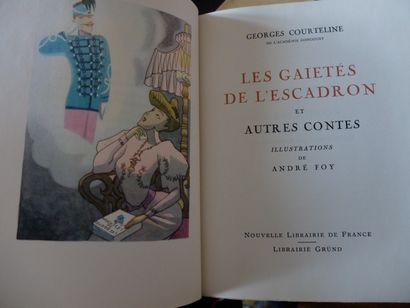 null COURTELINE. Oeuvres. Paris, Grund, 1947, 10 vol. in-8, demi-rel. à coins chag....