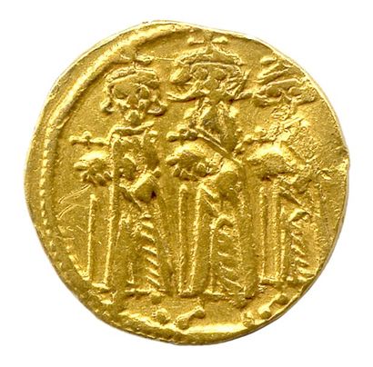 null BYZANCE - HERACLIUS avec Héraclius Constantin et Héracléonas (638-641). Solidus...