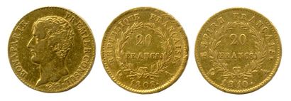 Lot de 3 pièces 20 Francs Or : Bonaparte...