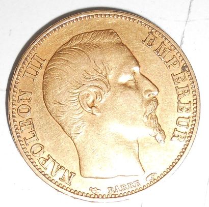 null 20 Francs 1853. Or, Napoléon III Empereur (A), Barré. Poids 6gr.