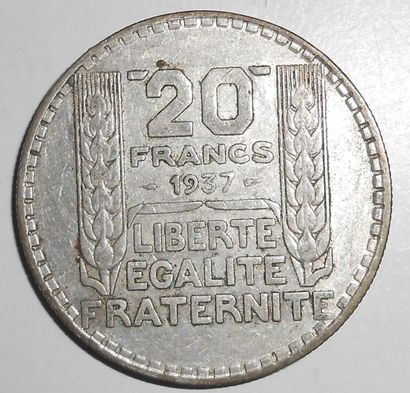 null France. Turin - Argent - 20 Francs. 1929 (2-60gr), 1933 (31-619gr), 1934 (3-60gr),...