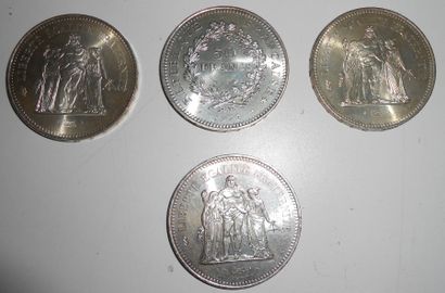 null Lot de monnaies en Argent - France & Etranger : 10 Francs (1965 x 2 & 1967),...