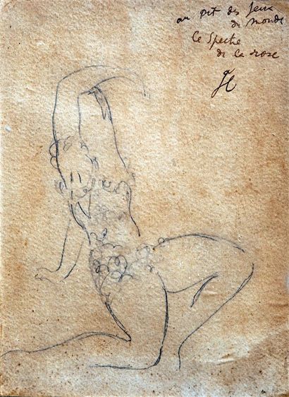 null Jean COCTEAU (1889-1963)
Esquisse de Nijinsky dans le Spectre de la rose.
Dessin...