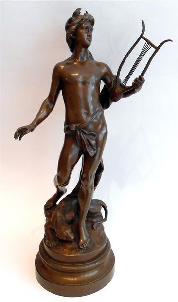 null Louis GOSSIN (1846-1928)
Orphée.
Épreuve en bronze à patine brune signée sur...