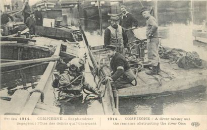 null 27 CARTES POSTALES MILITARIA : Divers-Petite Sélection. Dont" 1914-Compiègne-Scaphandrier...