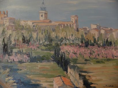 null P.SARDA (XXème siècle), Paysage Provençal, huile sur toile, signée en bas à...