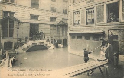 null 28 CARTES POSTALES CATASTROPHE : Inondations 1910. Dont" 30 Janvier 1910-Dépôt...