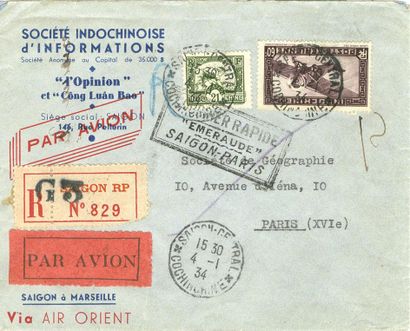 null Timbres sur enveloppes : 1er Vol postal sans escale - France/Amérique du Sud...