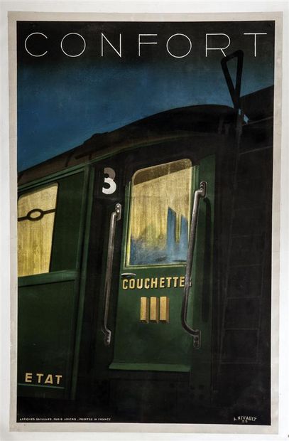 null Affiche Confort, illustrée par A.NIVAULT, 1933, imprimerie Gaillard, Paris Amiens,...