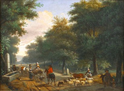 null DEMARNE Jean – Louis (Ecole de)
1752 – 1829

Troupeau et villageois en chemin...
