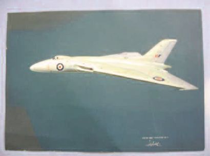 null 1 TABLEAU : Avro Vulcan. Gouache par Jean Noël, du bombardier Vulcan B-1 en...
