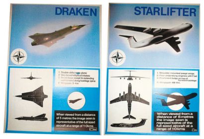 null 2 AFFICHES : Lot de 2 affiches d'identification américaine : Avions Draken et...