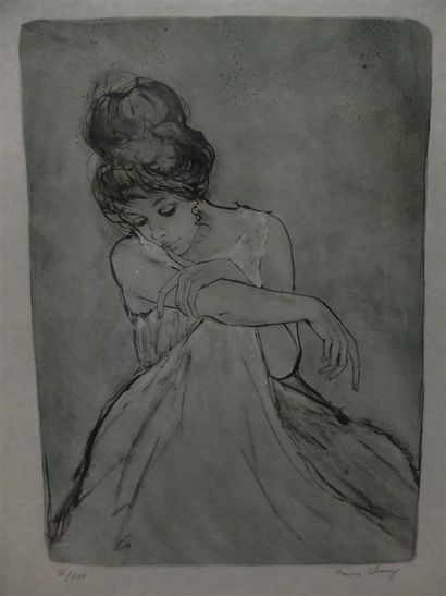 null Bernard CHAROY (né en 1931)
Femme au chignon
Lithographie sur papier Japon signée...