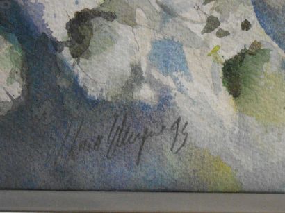 null ECOLE MODERNE
Fleurs
Aquarelle signée et datée en bas à droite.
63 x 48 cm.