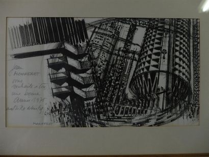null Jean MONNERET (né 1922)

Paysage urbain

Feutre sur papier signé en bas à gauche,...