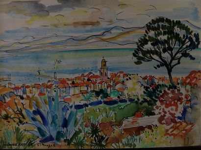 null Jean MONNERET (né en 1922)

St Tropez, 1969

Aquarelle sur papier, signée et...