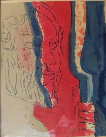 null Paul GUIRAMAUND (1926-2007)

Composition au visage d'homme.

Lithographie encadrée...