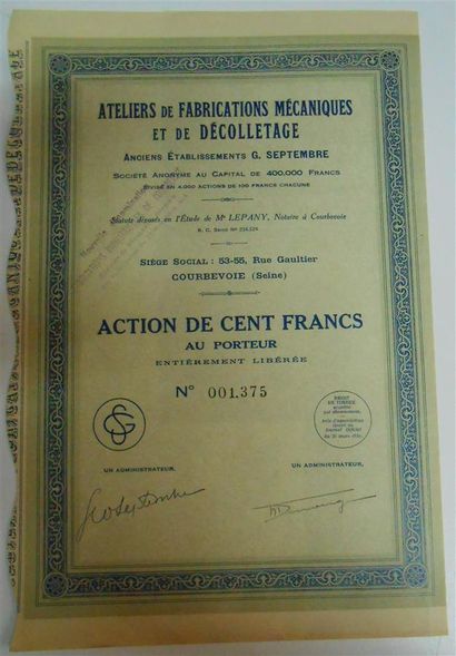 null 16 ACTIONS, EMPRUNTS & OBLIGATIONS : France - Région Parisienne. "Palladium-Argenteuil...