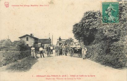 null 4 CARTES POSTALES ATTELAGES : Sélection. "Boullay les Troux-Hôtel et Café de...