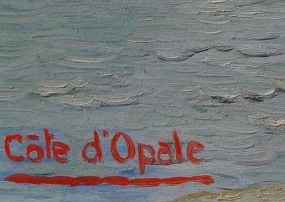 null A. CABILLAUX, Côte d'Opale, d'après Doldy. Huile sur panneau, titrée et signée...