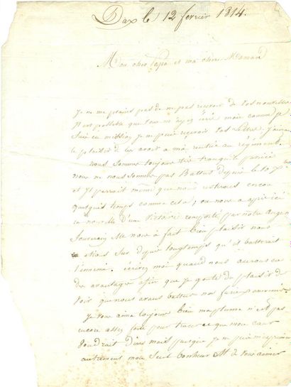 Lieutenant Agnel. 5 L.A.S. +1 lettre. 1809-1813....