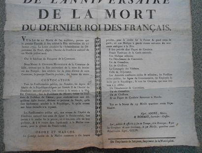 null Affiche : Fête Civique (...) à l'occasion de l'Anniversaire de la mort du dernier...