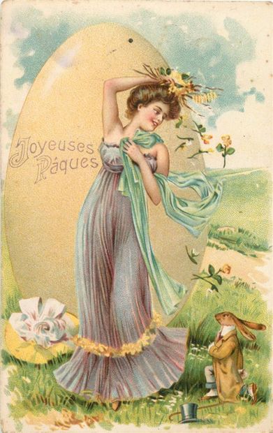 null 46 CARTES POSTALES FANTAISIES : Divers Thèmes et Matières. Dont" Joyeuses Pâques,...