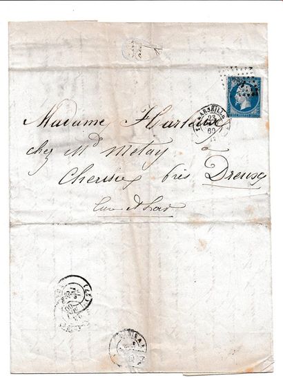 null France. Lot d'Archives période 1870 dont 16 documents + Ballon Monté avec pour...