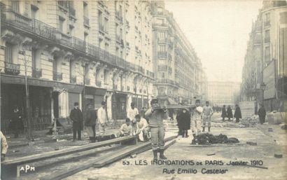 null 23 CARTES PHOTOS CATASTROPHE : Inondations 1910-Paris & Val de Marne. Situées....