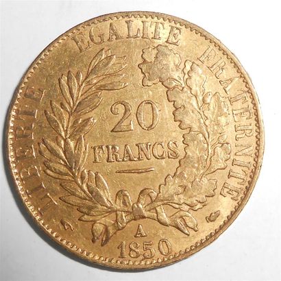 null 20 Francs 1850. Or. Cérès, Paris. 7gr.