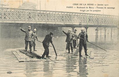 null 13 CARTES POSTALES CATASTROPHES : Paris. 11cp-Inondations 1910 & 2cp-L'Orage...