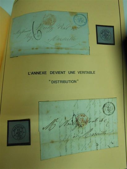 null Album timbres sur lettres, 19ème, marques postales, Tunisie Poste Sarde, période...