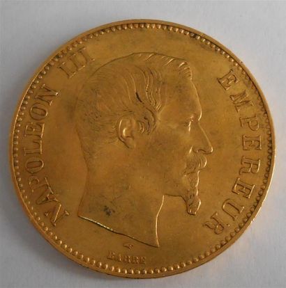 null Lot de 4 pièces en Or. 100Frs Napoléon III 1855, Napoléon 40Frs 1812, 10Frs...