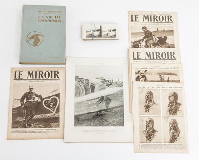 null Aviation 14-18. 
Livre La vie de GUYNEMER, revues le Miroir et onze cartes photos...