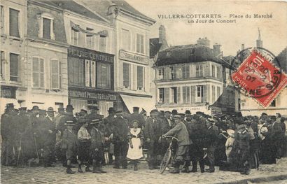 null 7 CARTES POSTALES FETES : Sélection Aisne. "Villers Cotterets-Place du Marché-un...