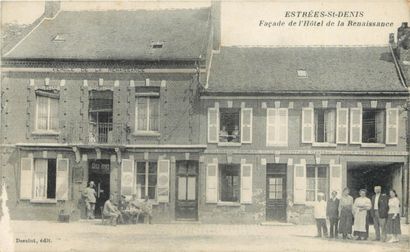 null 16 CARTES POSTALES COMMERCES : Sélection Oise. "Betz-Hôtel de la Gare-Maison...