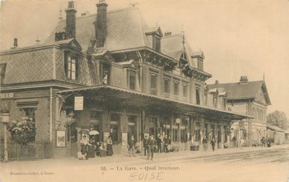 null 59 CARTES POSTALES AISNE : La Ville de Guise. Dont" Vue générale, L'Oise près...