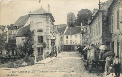 null 41 CARTES POSTALES AISNE : La Ville de La Ferté Milon. Dont" Hôtel du Sauvage-Rue...