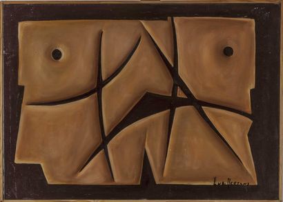 null Luc MERTENS (1913-2004).
Les frères siamois.
Quasimodo.
Deux acrylique sur toiles...