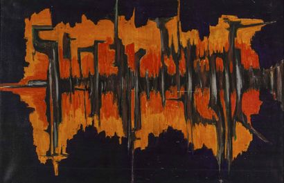 null Luc MERTENS (1913-2004).
Composition abstraite sur fond violet.
Composition...