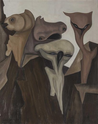 null Luc MERTENS (1913-2004).
B-N°2.
Créature imaginaire.
Deux acryliques sur toile...