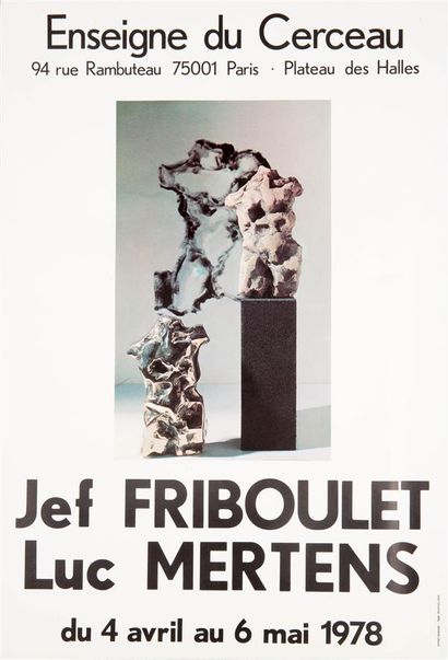 null Lot d'affiches d'expositions d'artistes divers dont Luc MERTENS, Jeff FRIBOULET,...