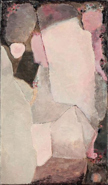 null Yvette DUBOIS-HABASQUE (1929-2016).
Compositions abstraites dans les tons roses.
Trois...