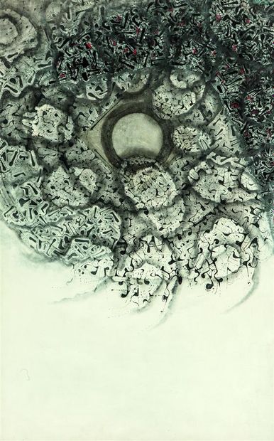  Josaku MAEDA (1926-2007). Constellation humain (A) n° 114. Huile sur toile, signée...